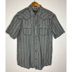 Moonshine Brad Paisley Spirit Men's Large Gray Snap Button Long Sleeve Shirt